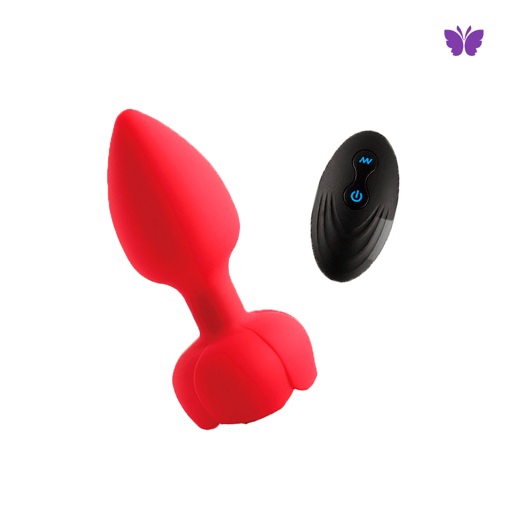Plug Anal com Led em Silicone com Vibrador e Controle Remoto