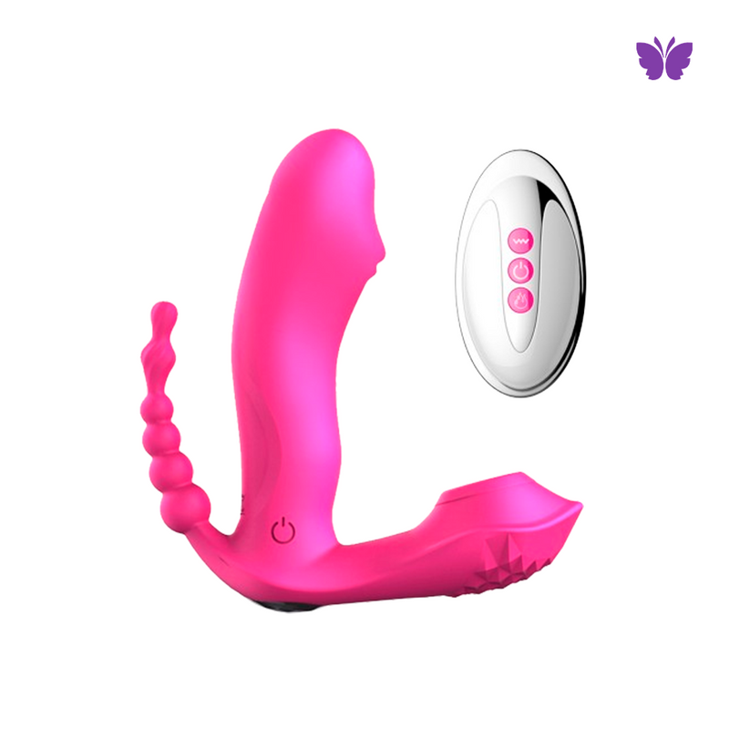 Vibrador para Ponto G - Clitóris e Ânus com Controle Remoto a Distância - Estimulador 3 em 1