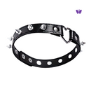 Coleira de Couro Com Rebites Metálicos