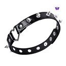 Coleira de Couro Com Rebites Metálicos