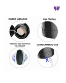 Masturbador em Formato de Boca com Multivelocidade Recarregável