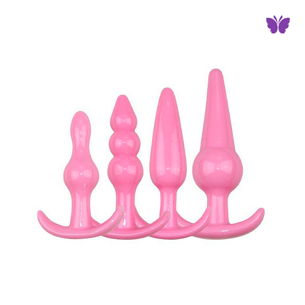 plug anal tamanhos Plug Anal de Aço Com Joia Rosa Fino e Pequeno main image 1