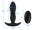 Plug Anal Vibrador com Estimulador Vai Vem e Controle Remoto