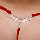 Calcinha Estrass Rendada com Escrita