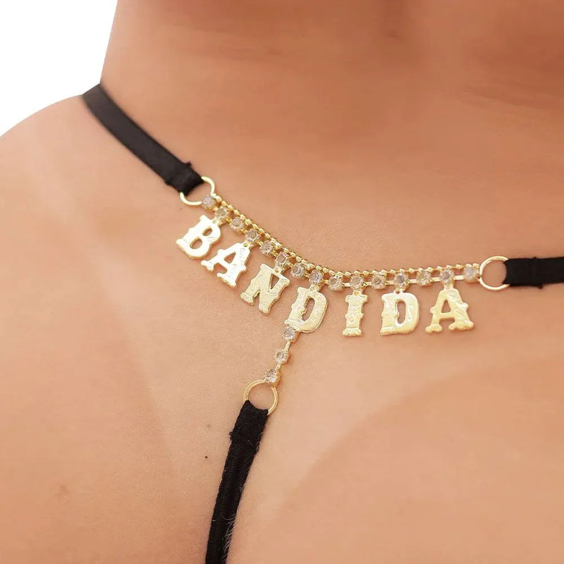 Calcinha Estrass Rendada com Escrita