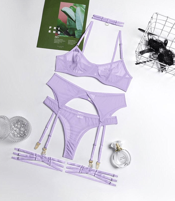 Conjunto Lingerie Sexy com Cintas - apredilleta