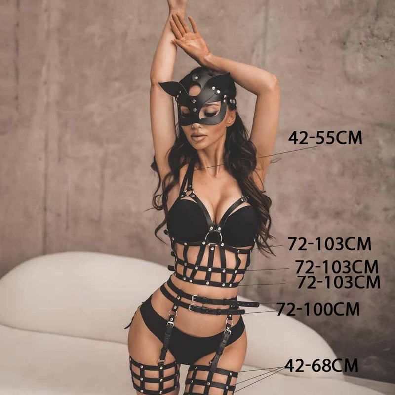 Lingerie de Couro com Cintas BDSM - apredilleta