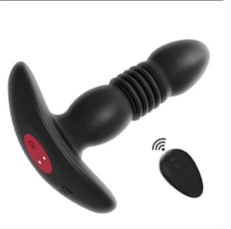 Plug Anal Vibrador com Estimulador Vai Vem e Controle Remoto Plug Anal Vibrador com Estimulador Vai Vem e Controle Remoto