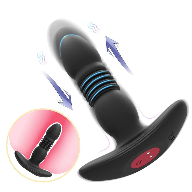 Plug Anal Vibrador com Estimulador Vai Vem e Controle Remoto - apredilleta